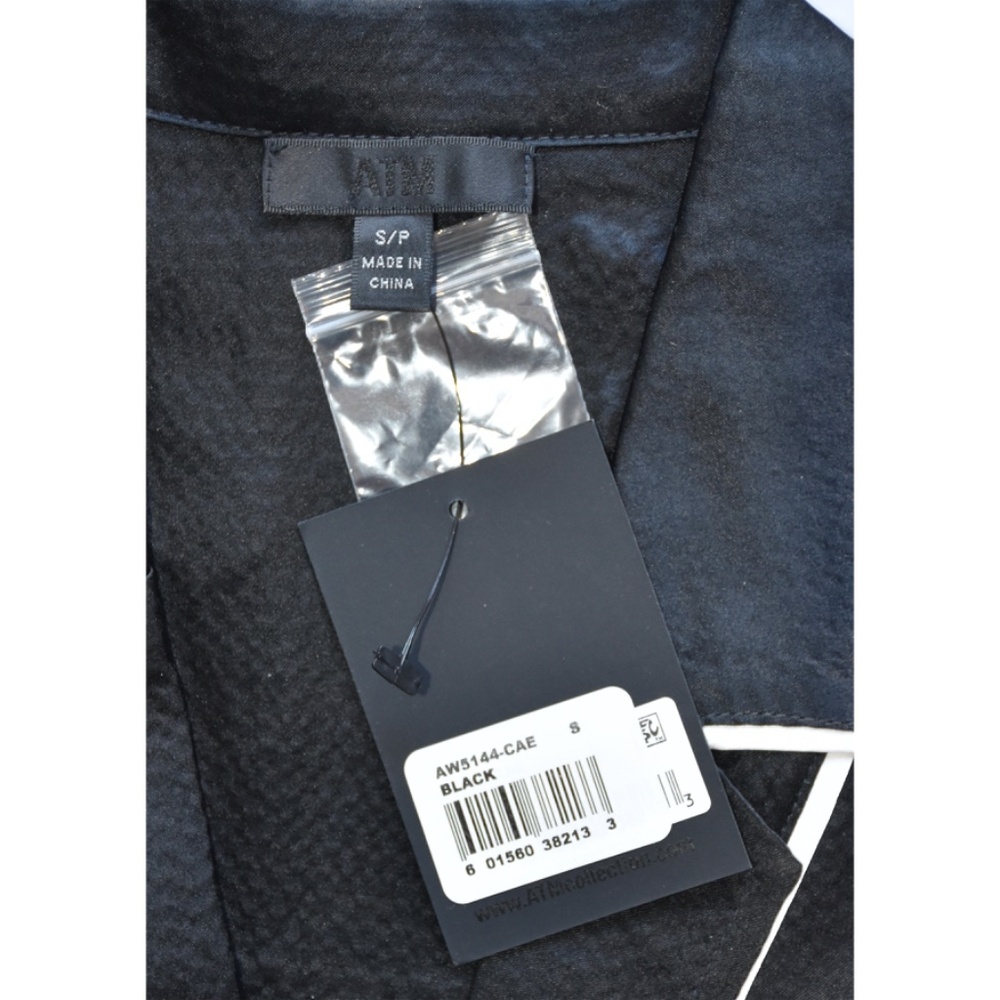 ATM WOMEN NWT HAMMERED SILK S/S CROPPED BLACK BLOUSE. SIZE S - Picture 13 of 14